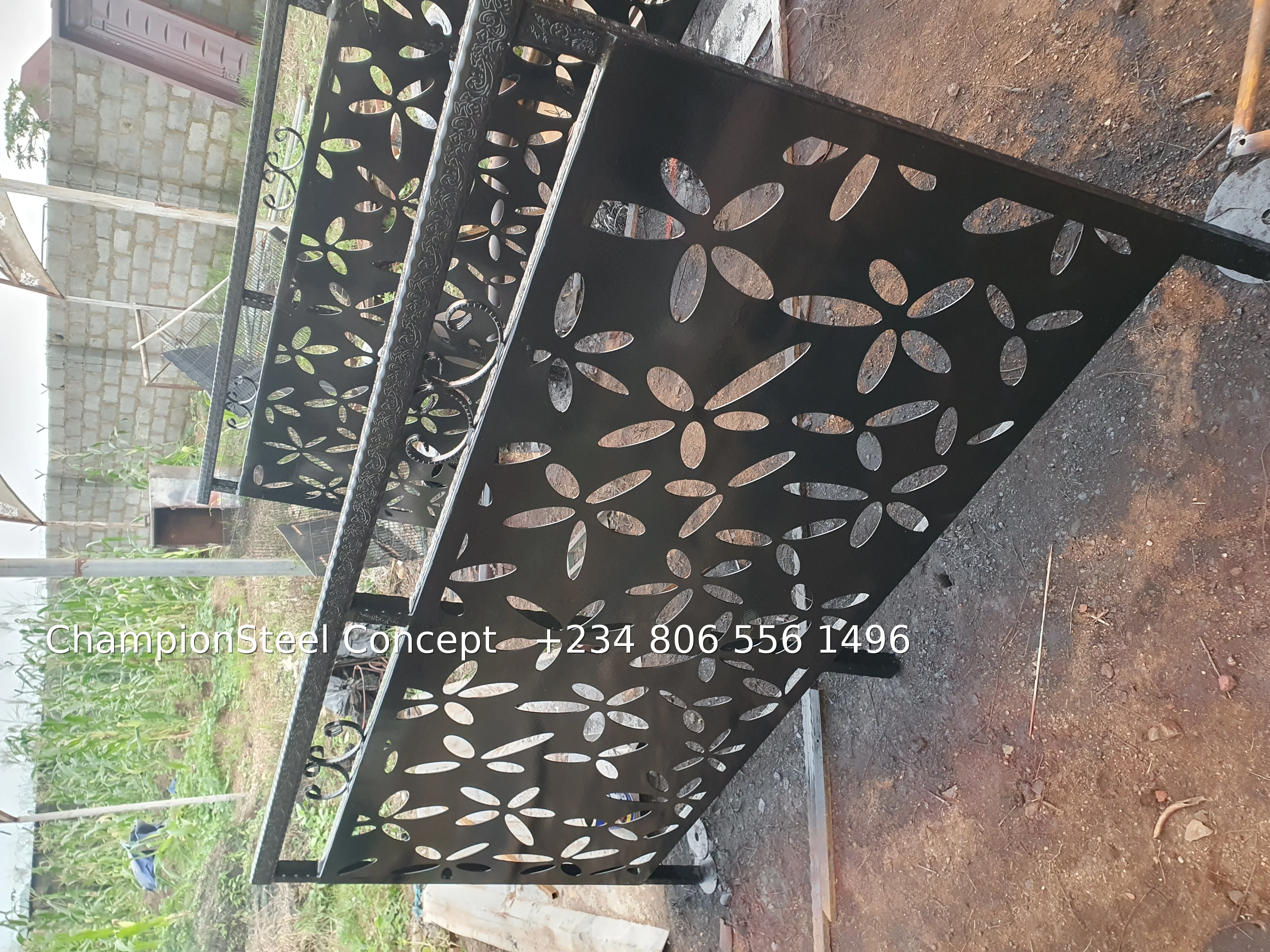 Elegant Rustic Black Decorative Security Gate
